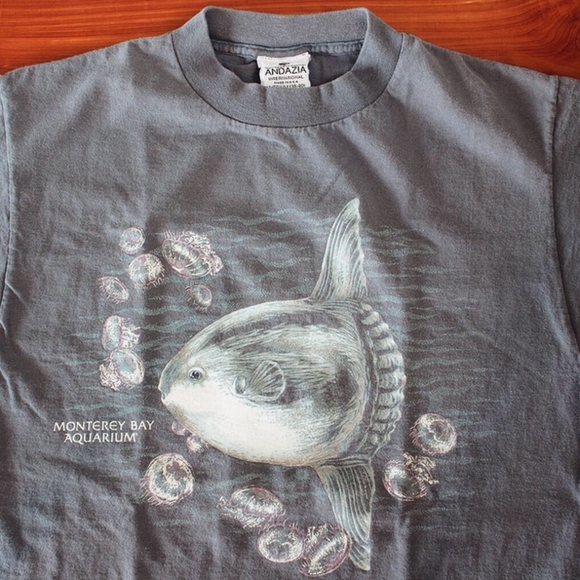 ISO 90s Monterey Bay Aquarium sunfish t-shirt - Picture 2 of 2
